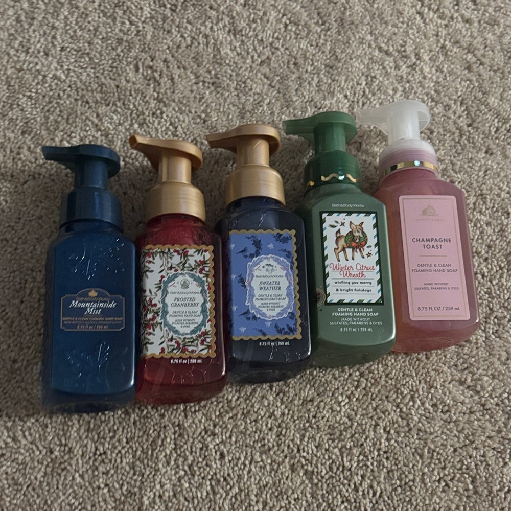 Bath & Body Works Hand Soap Set - Blue, Red, Green, Pink